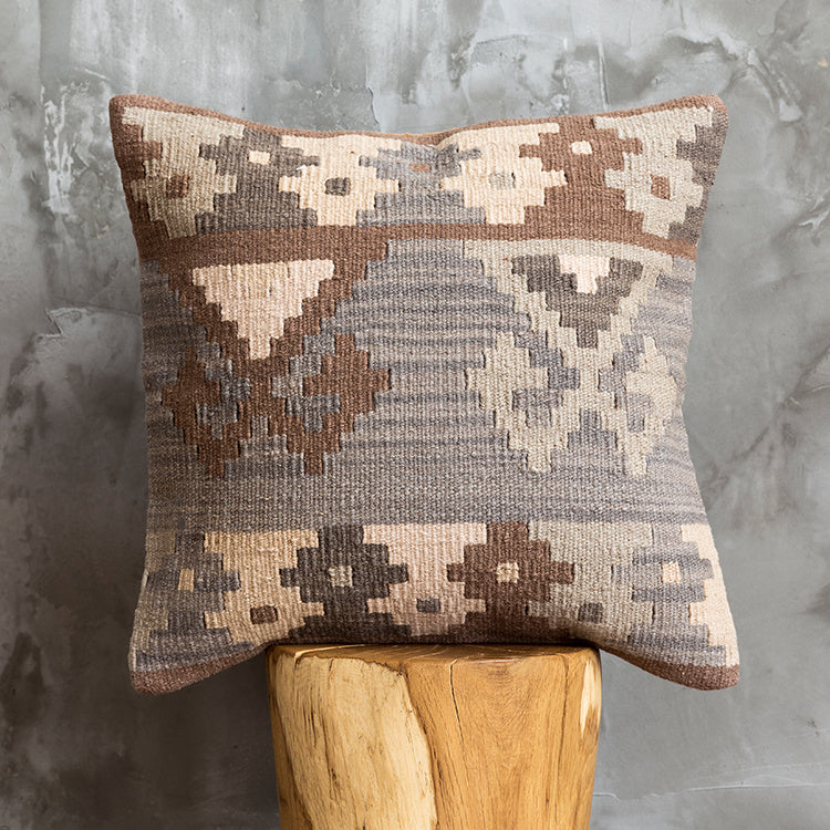 American Country Style Imported From India Ethnic Style Kilim Hand Woven Hard Wool Pillow Cover Cushion