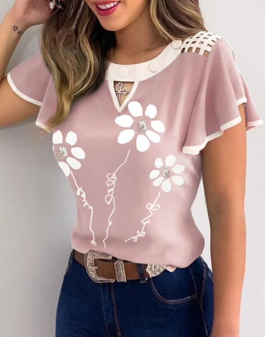 The Capri Luxe Floral Summer Blouse