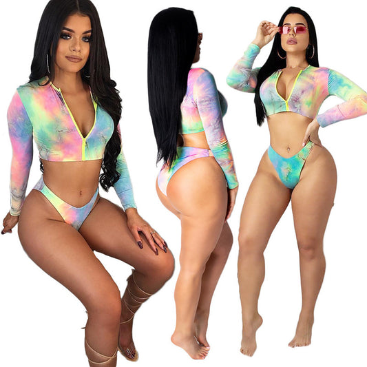 The Ibiza Luxe Sheer Sleeve Bikini Set