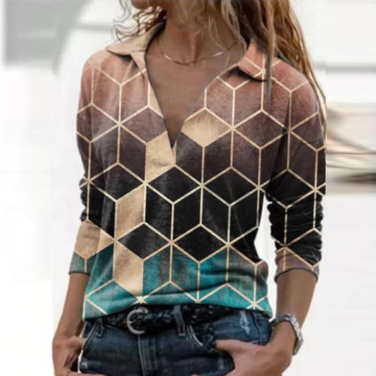 The Positano Luxe Color block V-Neck Blouse