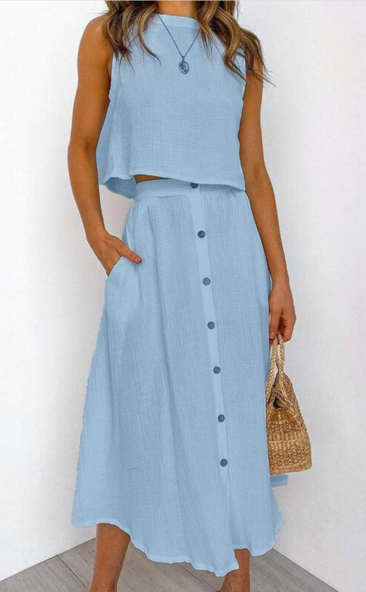 The Santorini Elegance Skirt Set