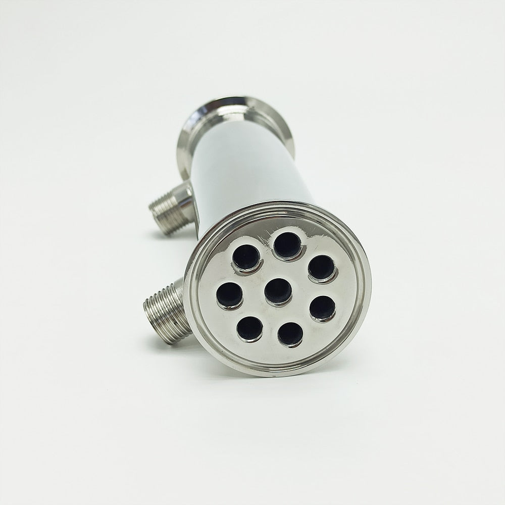 Dephlegmator 2" 51mm(OD64mm)304Stainless Steel Reflux Condenser Height 200mm Inside 8 Tubes For Moonshine Distillation Column