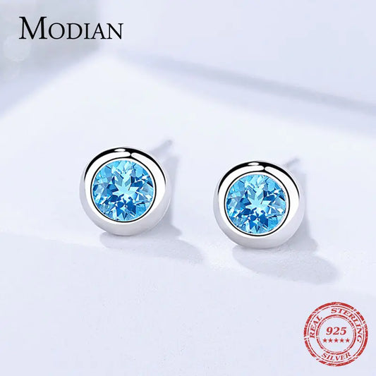 The Riviera Sapphire Glow Luxe Stud Earrings