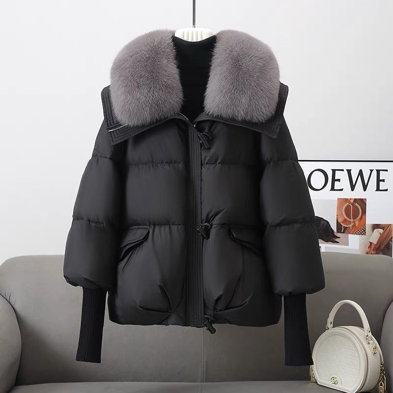 Aspen black short winter jacket with padded cold-weather styling