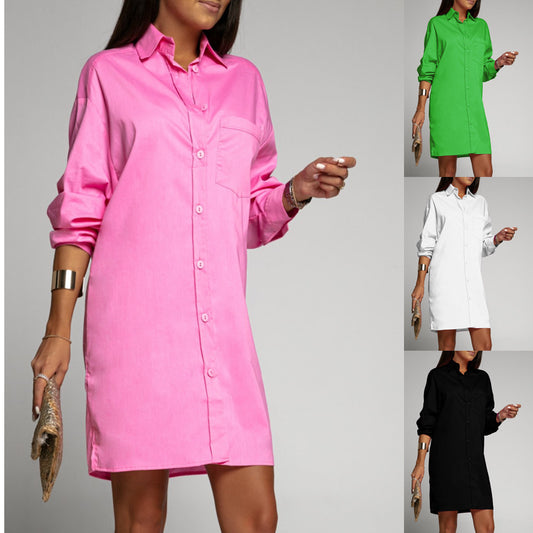 The Capri Luxe Everyday Button Blouse Dress