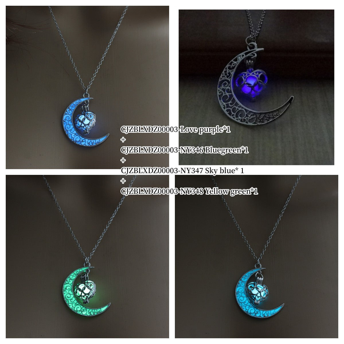 The Ibiza Moonlight Glow Crescent Necklace