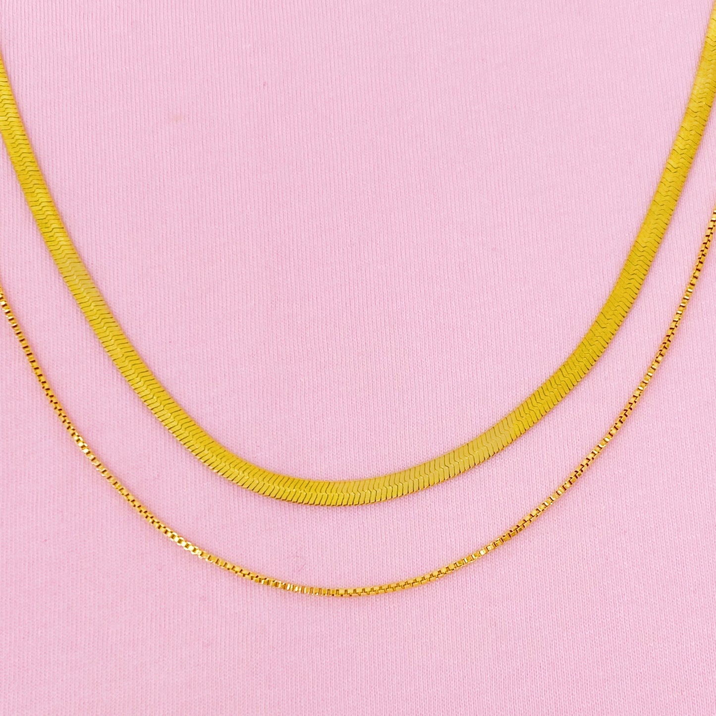 The Riviera Layered Herringbone Necklace