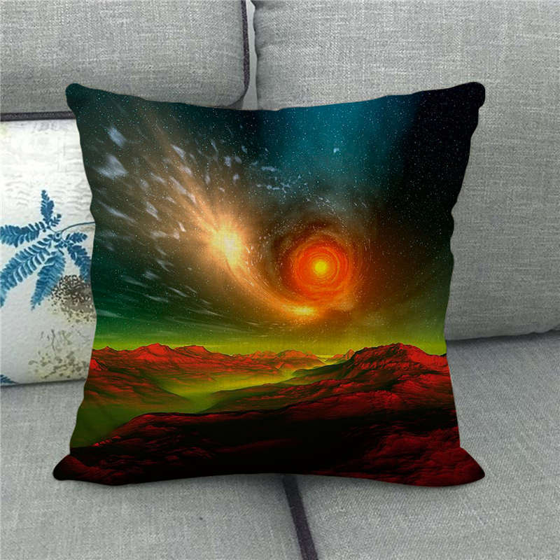 Interstellar Universe Scenery Linen Pillow Cover