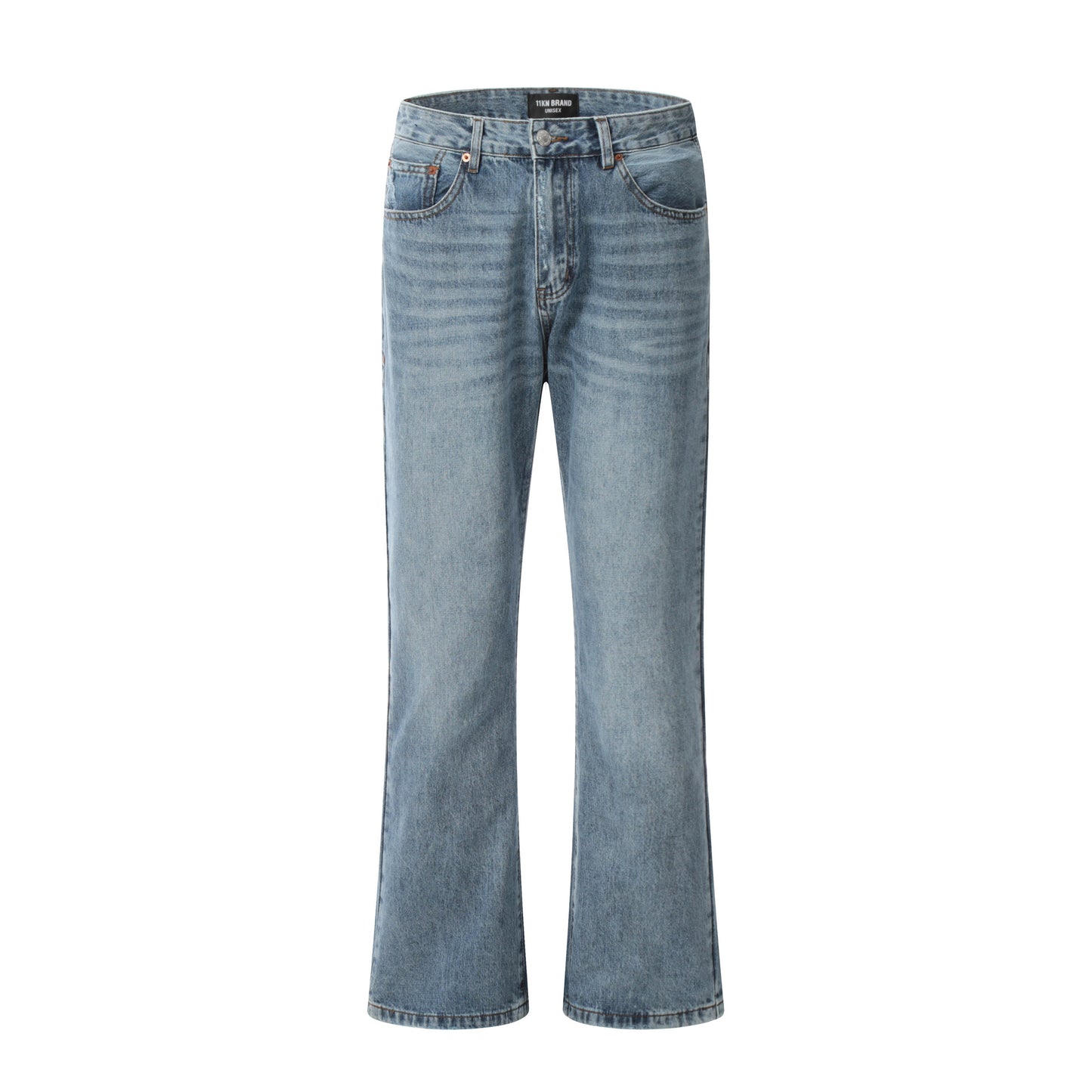 Simple Blue Jeans Straight American Basic Retro