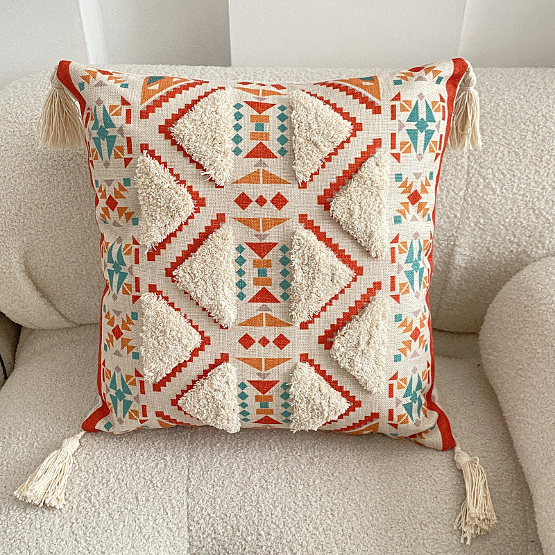 Knitted Fringe Pillow Cover