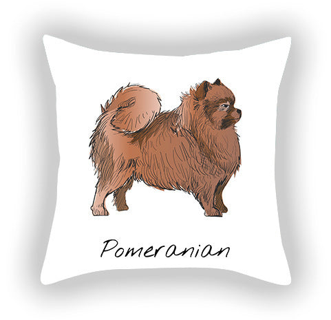 Doggies!  Printed Pillow Cover Short Plush - Cotton and Linen