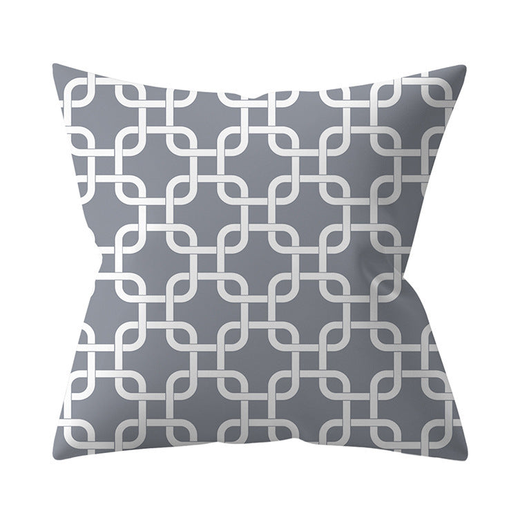 Gray Geometric Pillow Cover