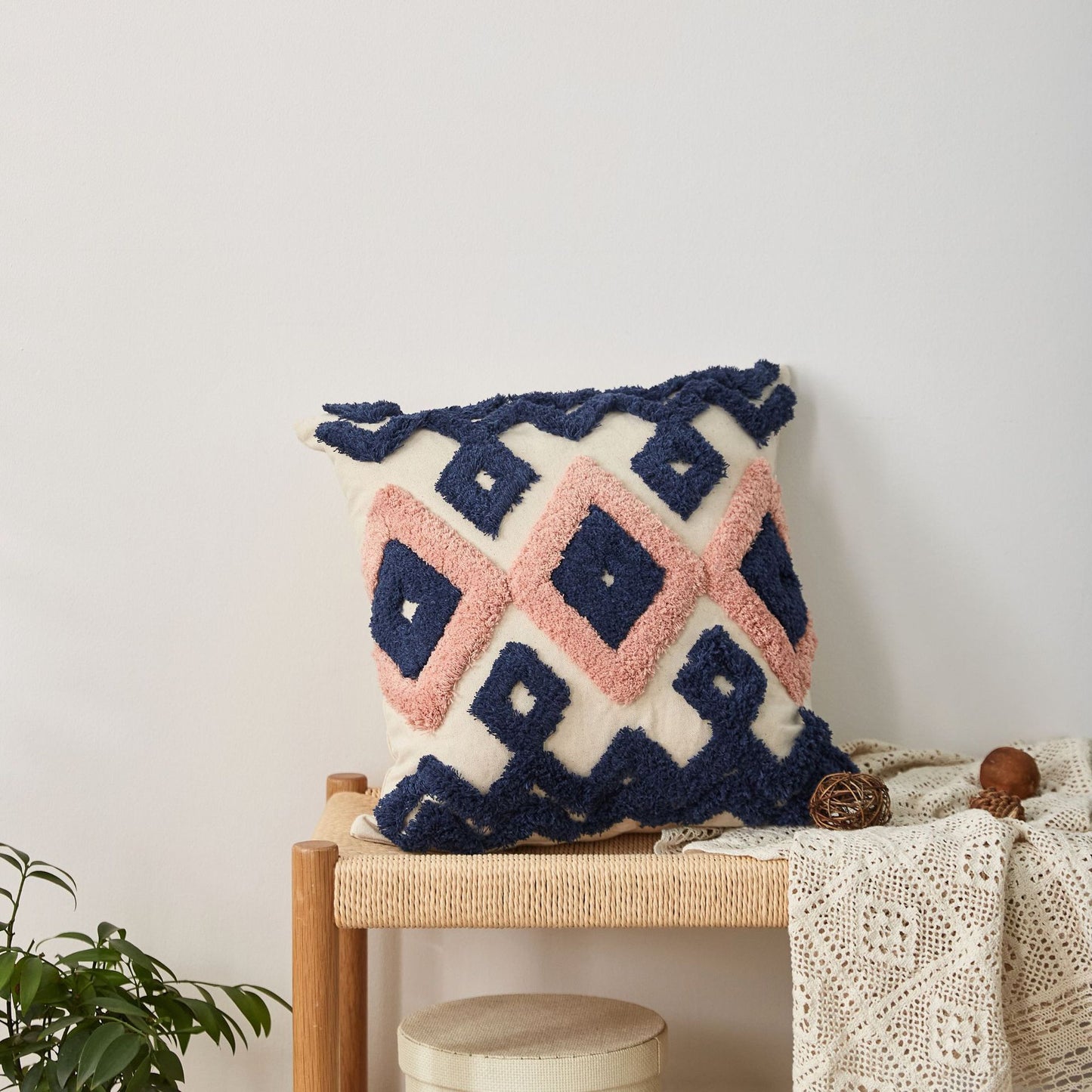 Tufted tassel retro style pillow cover