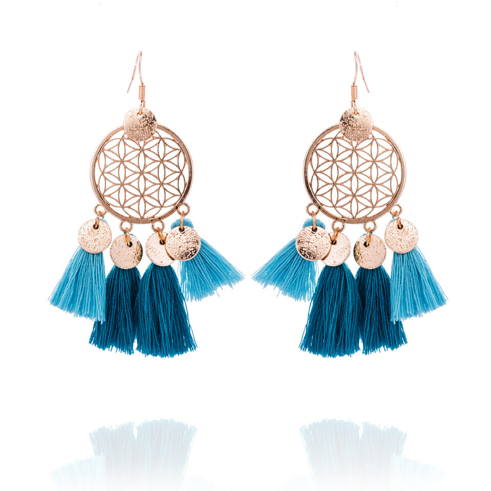 Tassel Earrings Dreamcatcher Sequin Earrings