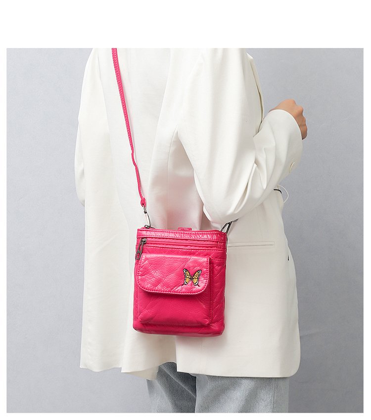 All-match embroidered crossbody bag