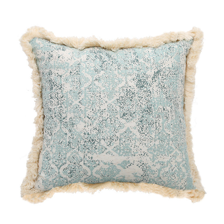 Woven tufted pillow cover