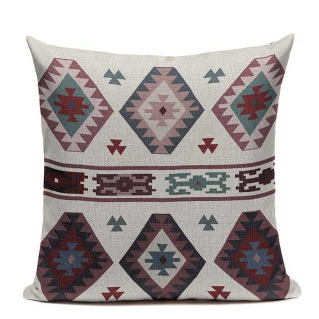 Shabby Chic Geometric Linen Pillowcase