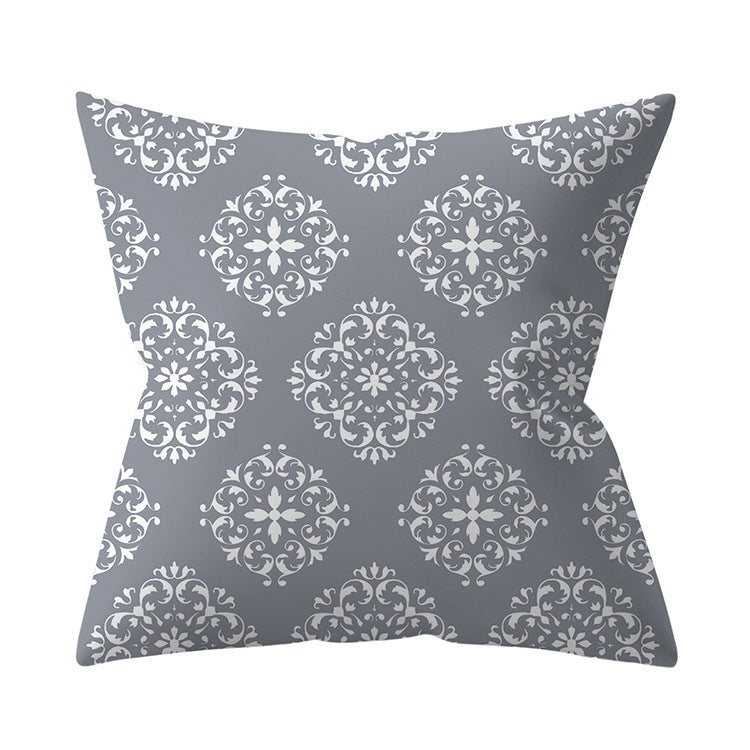 Gray Geometric Pillow Cover