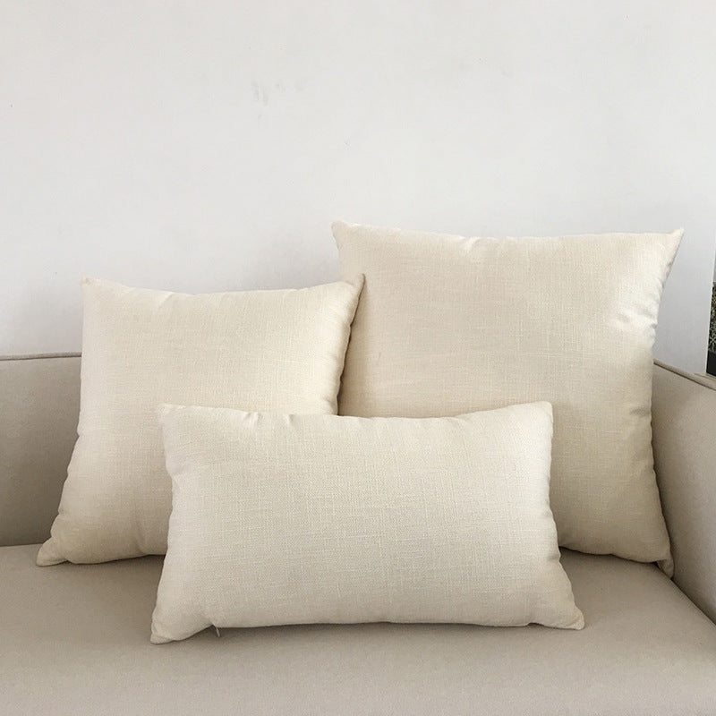 Solid Color Cotton and Linen Throw Pillow Cover