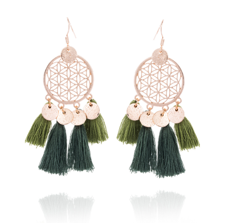 Tassel Earrings Dreamcatcher Sequin Earrings