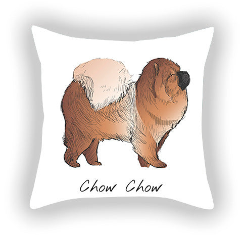 Doggies!  Printed Pillow Cover Short Plush - Cotton and Linen