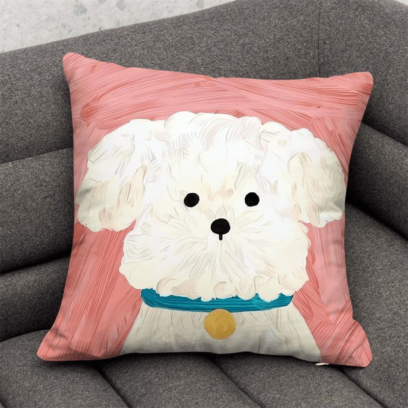 Cute Dog Cartoon Throw Pillow Dormitory Bedroom Square