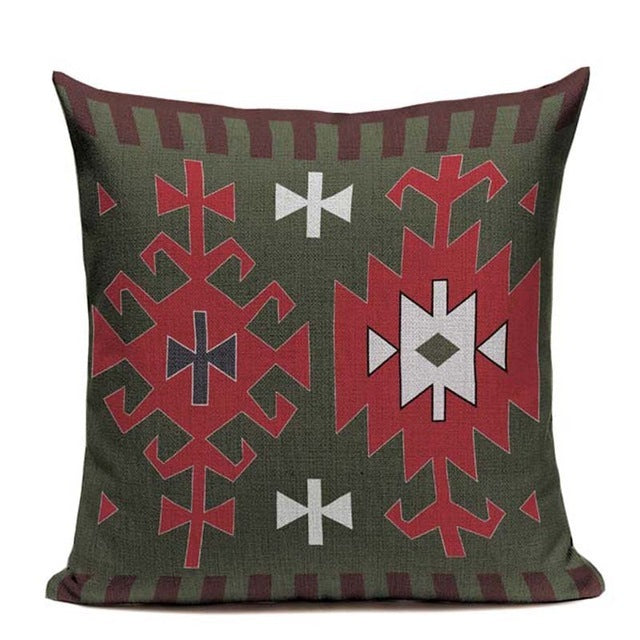 Shabby Chic Geometric Linen Pillowcase