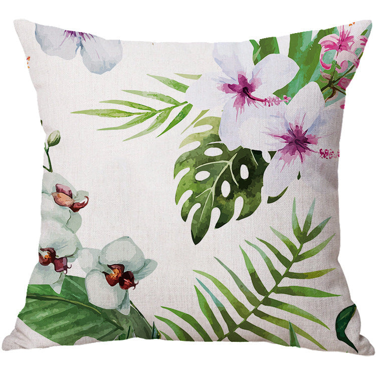 Linen Pillow Cover - Fashion leaf cotton linen