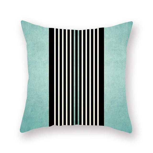 Green geometric pillow cover