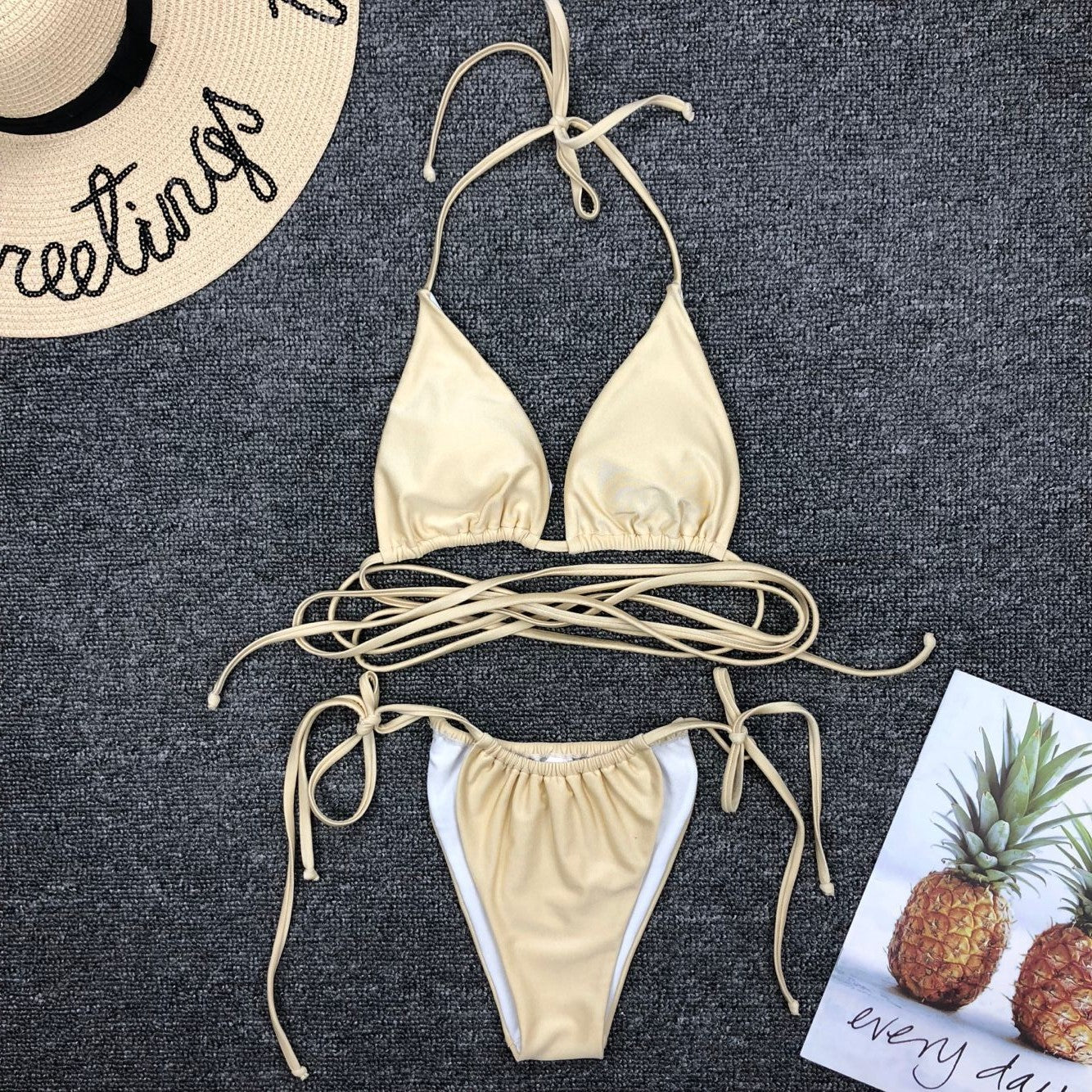 Simple Sexy Split Bandage Sexy Swimsuit Bikini