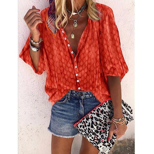 Fashion Casual Multicolor Printed Cardigan Blouse