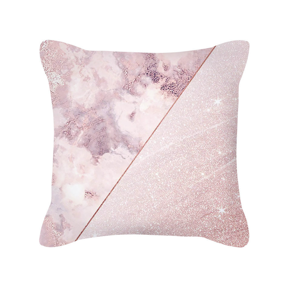 Rose Gold Pink Geometric Square Pillow Cover