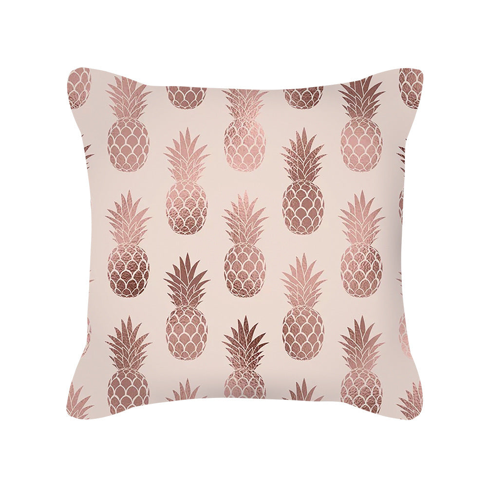 Rose Gold Pink Geometric Square Pillow Cover