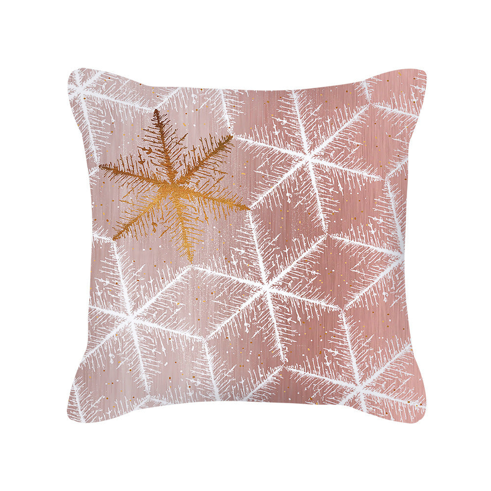 Rose Gold Pink Geometric Square Pillow Cover