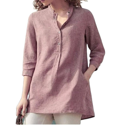 Casual Stand-up Collar Loose Blouse