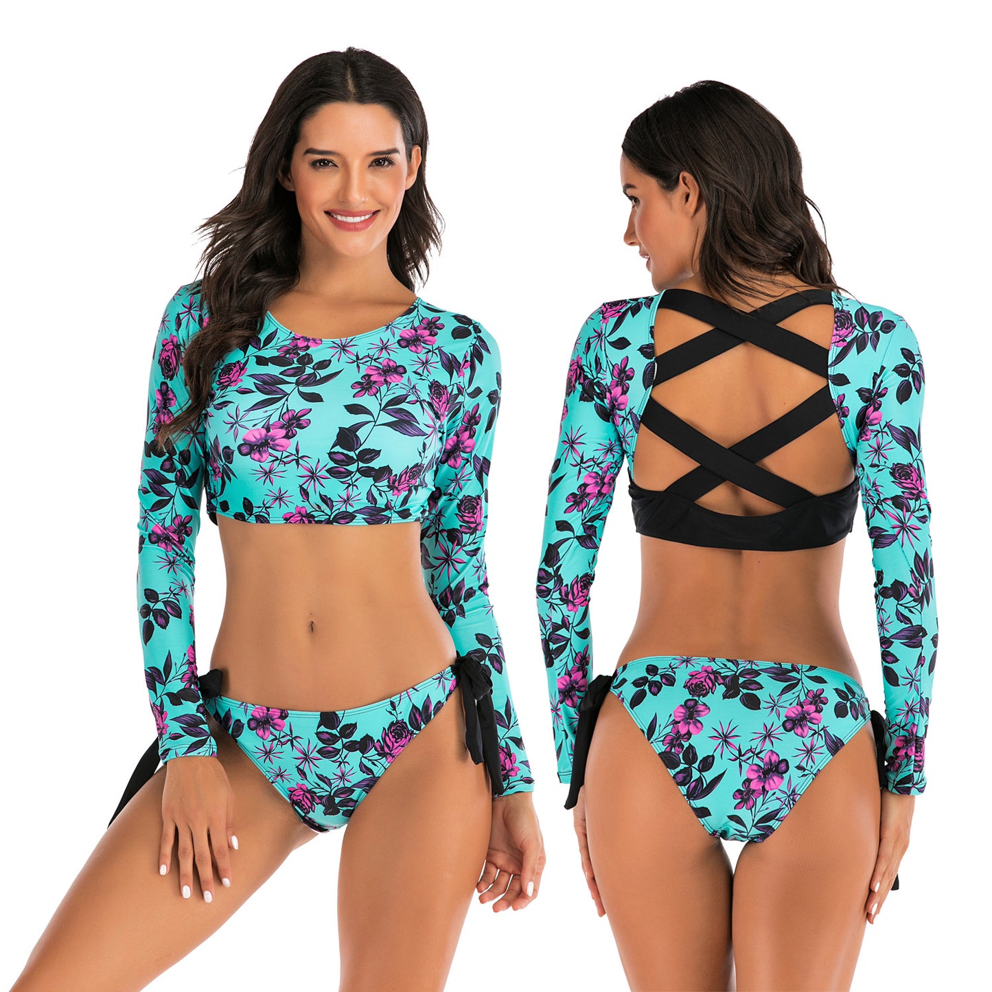 Split Long-sleeved Diving Surfing Swimsuit