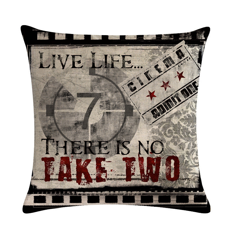 Retro Style Series Linen Sofa Pillow Car Cushion Cover Bay Window Cushion