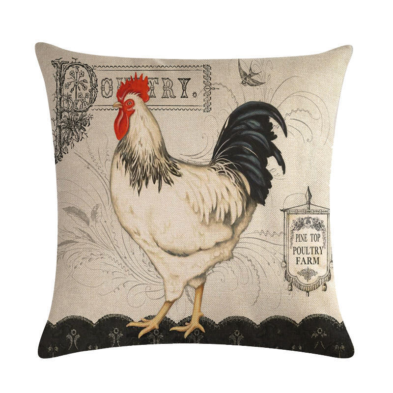 Hen Series Linen Pillowcase