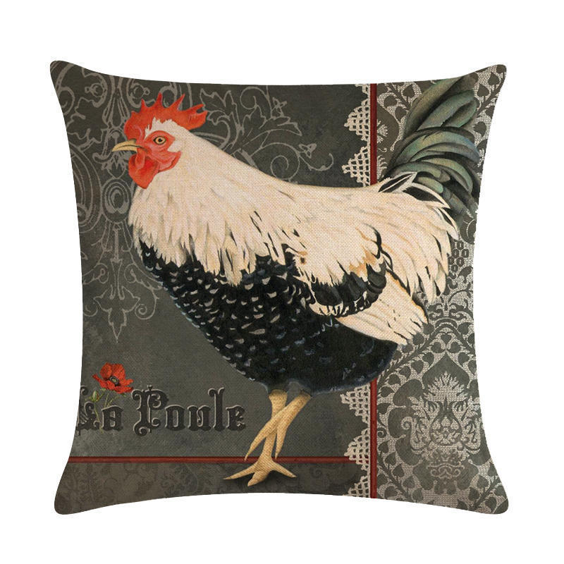 Hen Series Linen Pillowcase