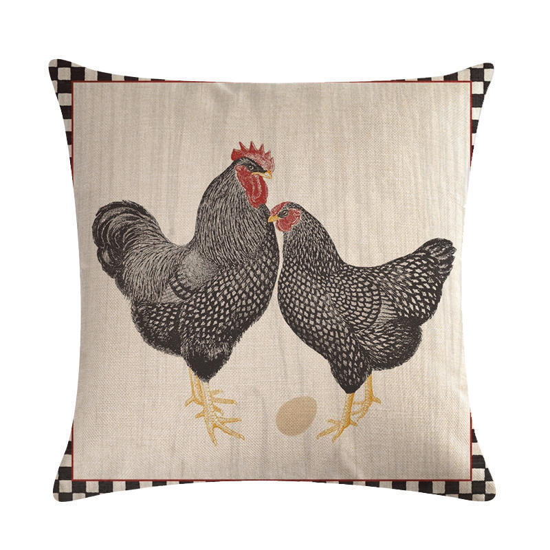 Hen Series Linen Pillowcase