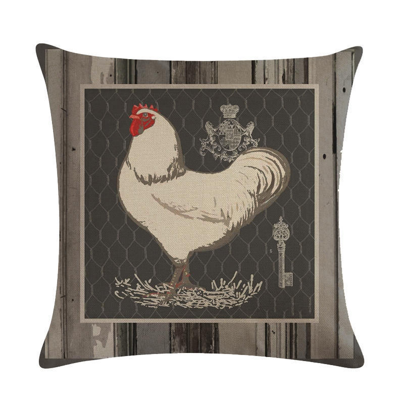 Hen Series Linen Pillowcase