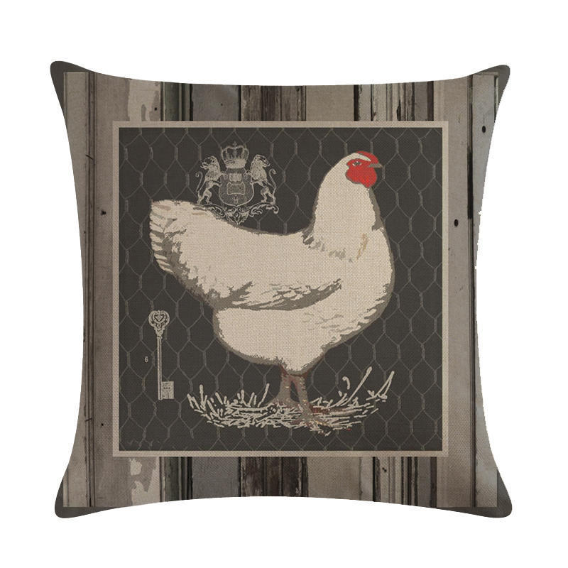 Hen Series Linen Pillowcase