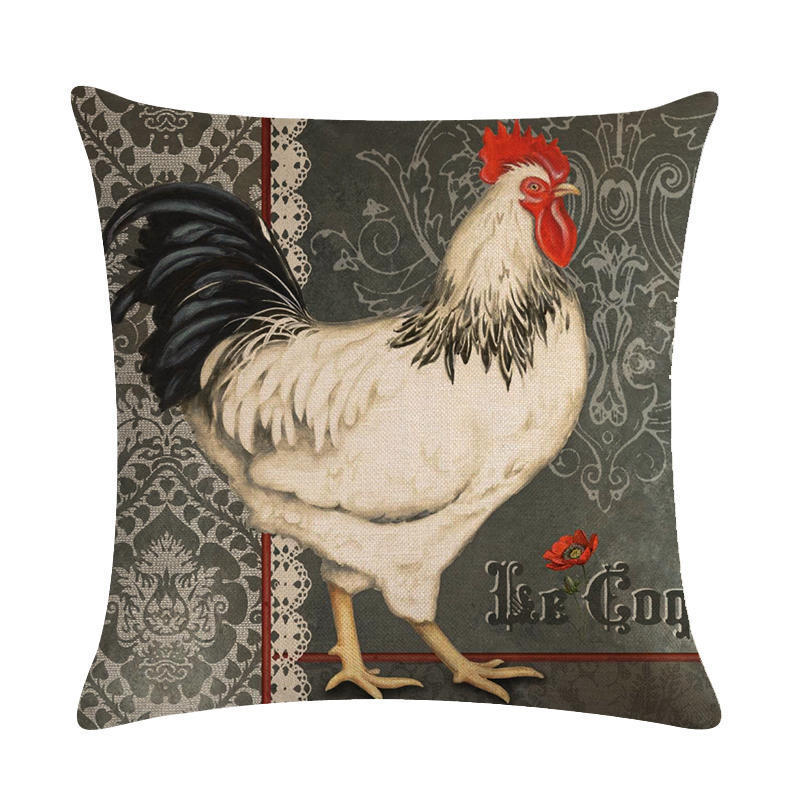 Hen Series Linen Pillowcase