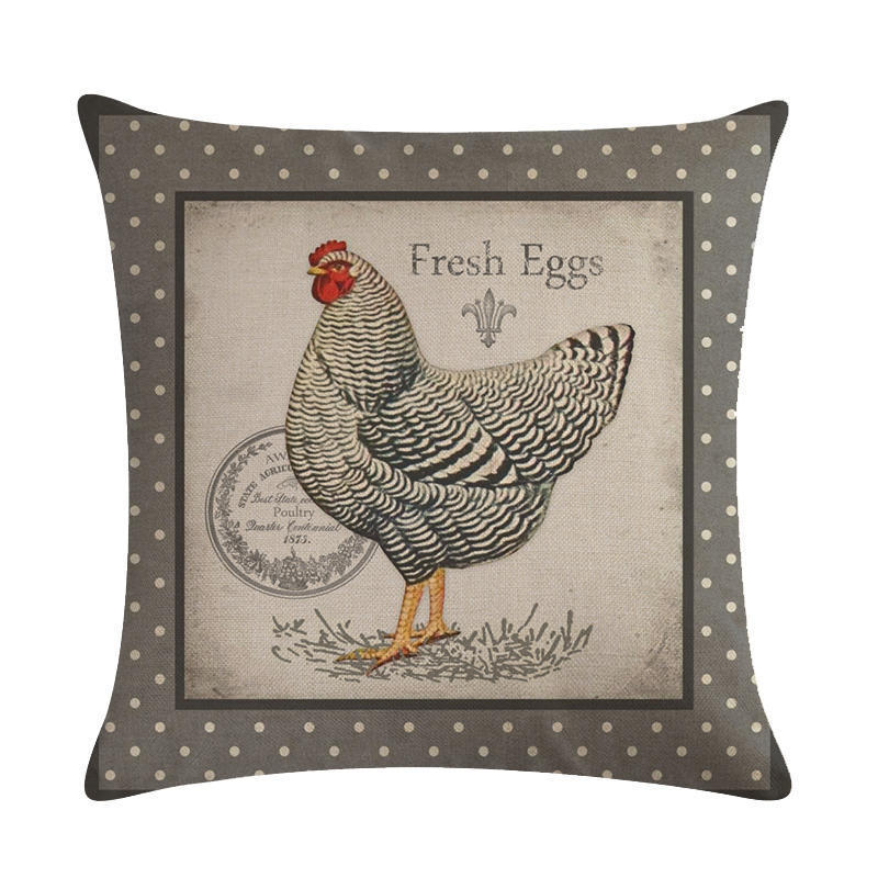 Hen Series Linen Pillowcase