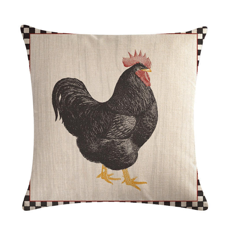 Hen Series Linen Pillowcase