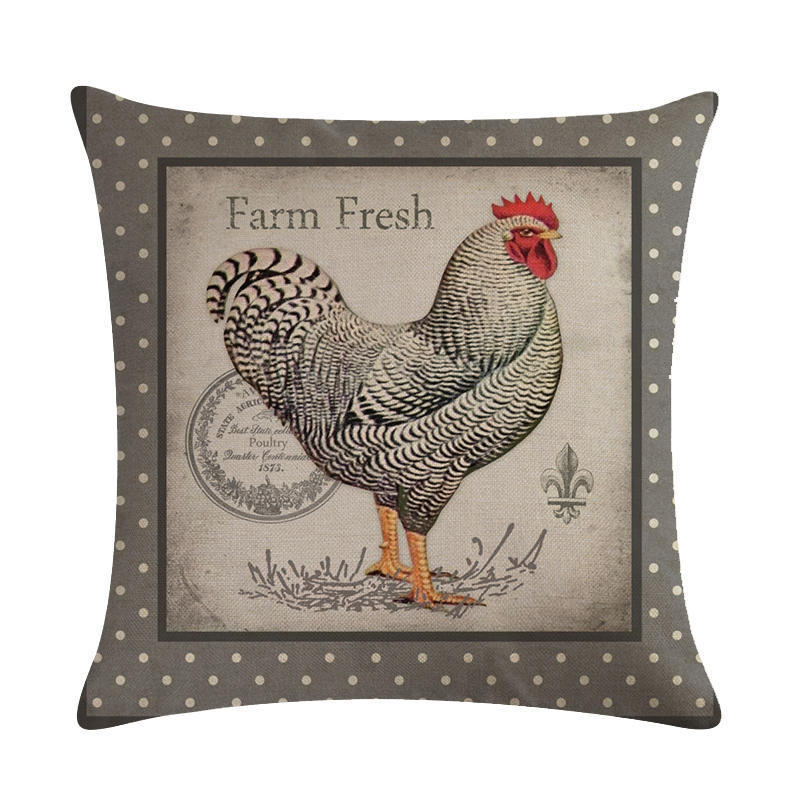 Hen Series Linen Pillowcase