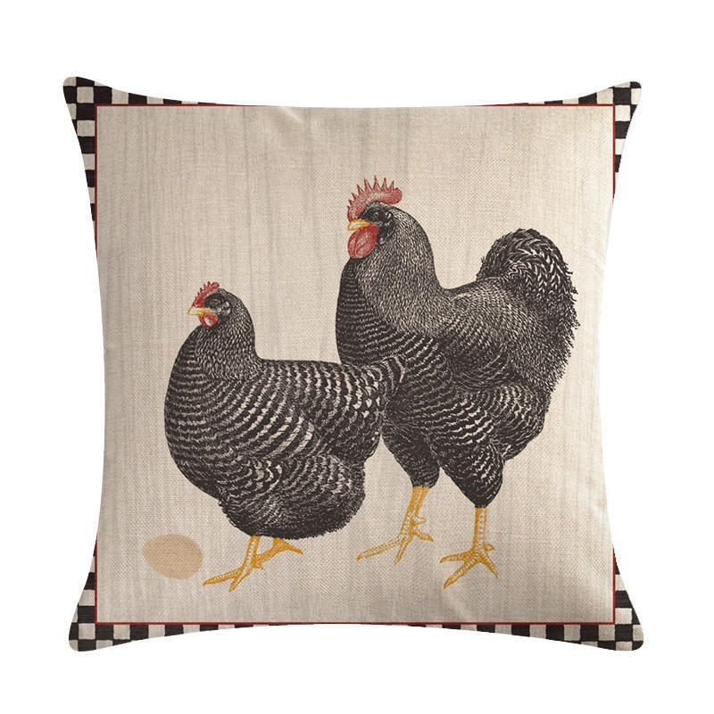 Hen Series Linen Pillowcase