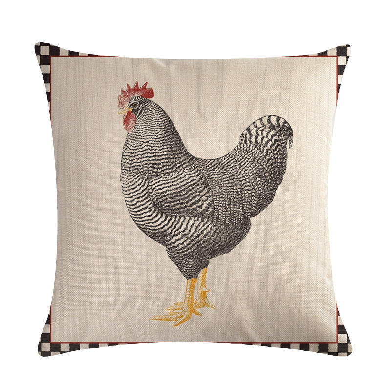 Hen Series Linen Pillowcase