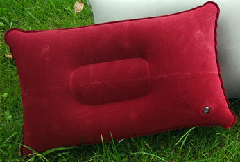 Wholesale Outdoor Pvc Pillows Travel Camping Thick Flocking Rectangular Inflatable Pillows Nap Companion Square Pillow