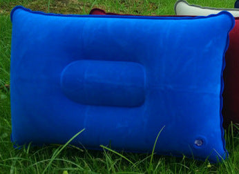 Wholesale Outdoor Pvc Pillows Travel Camping Thick Flocking Rectangular Inflatable Pillows Nap Companion Square Pillow